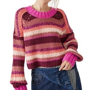 Free People Women’s Devon Open-Knit Long-Sleeve